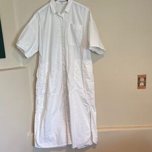 Madewell White Oversized Button-Up Shirt Dress